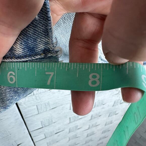 Ava & Viv high rise relax fit Bermuda short cut off denim medium wash plus size - Picture 11 of 12